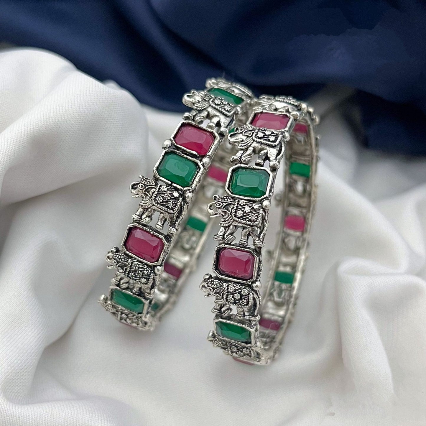 Silver Finish Bangles-TE1341