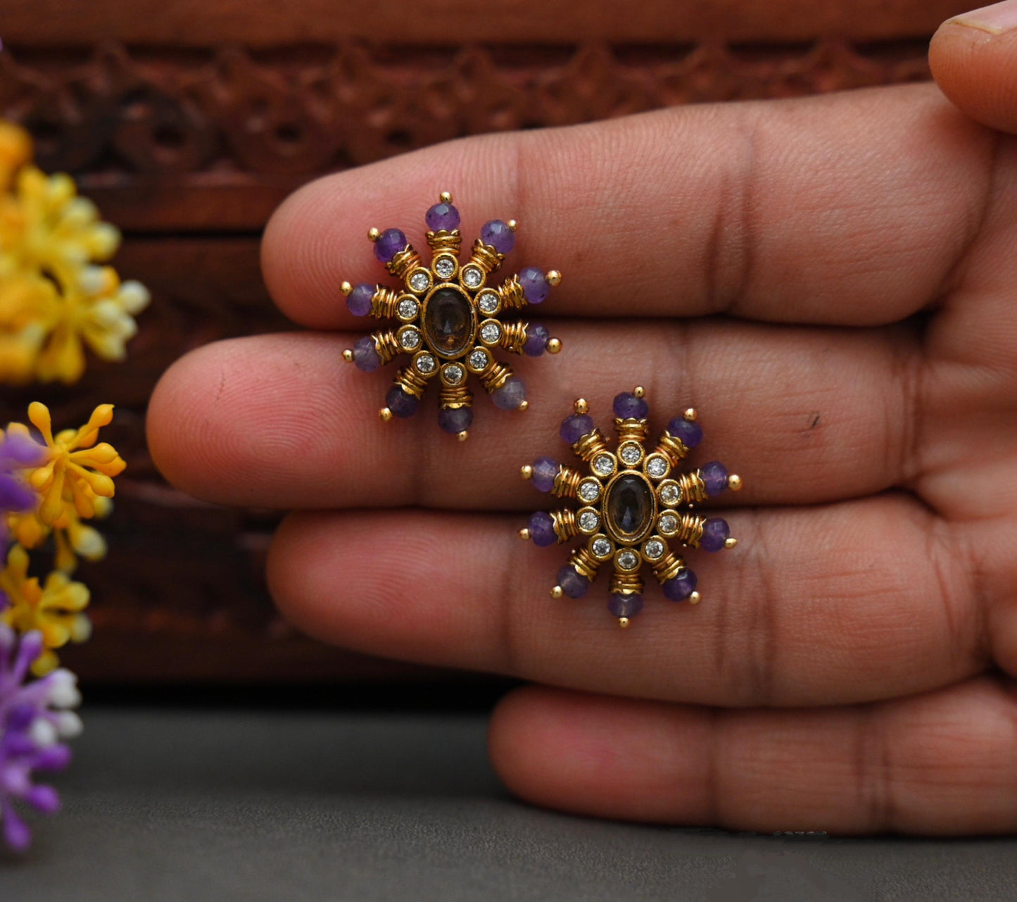 Flower Design Earrings-TE1435
