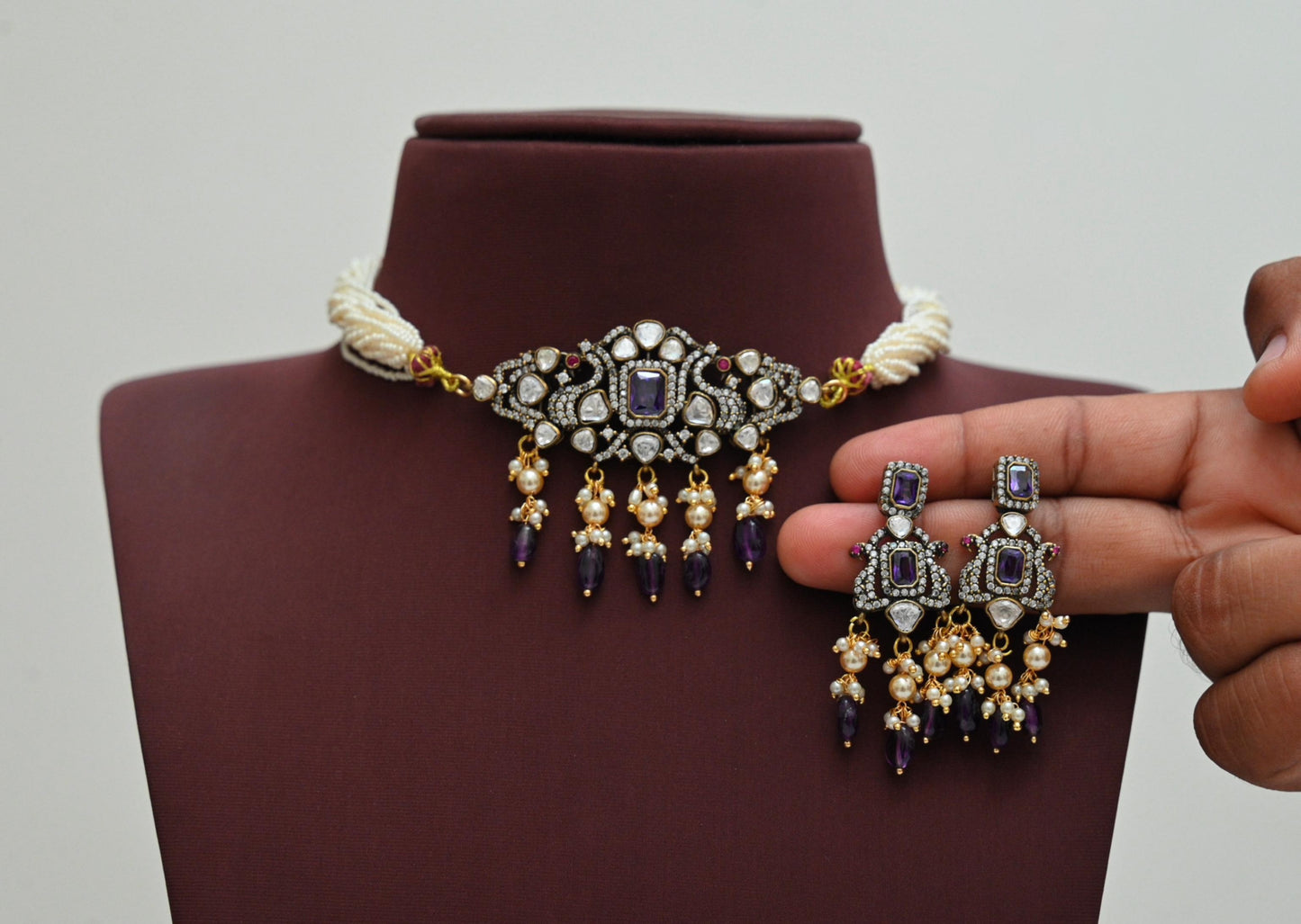 White Beads Choker