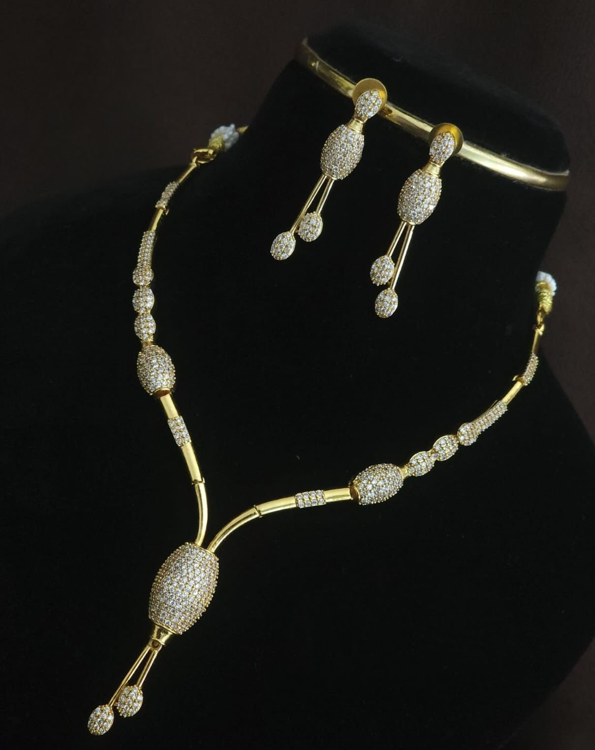 CZ Stone Kante Style Neckset