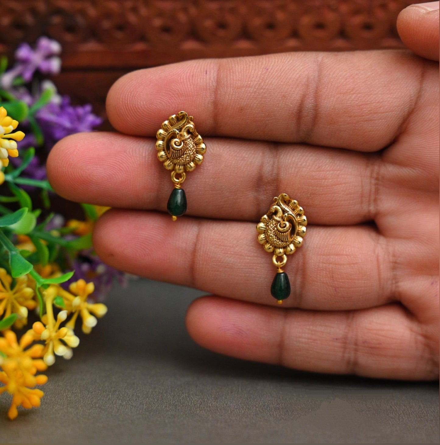 Peacock Design Earrings-TE2012