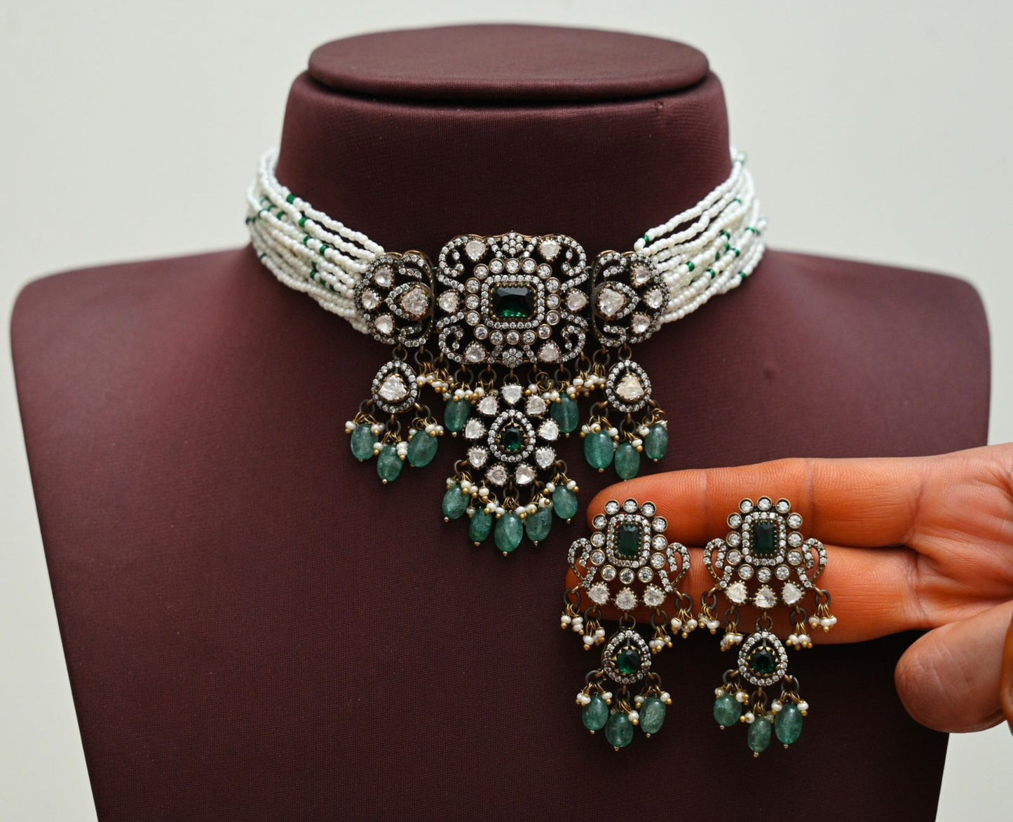 White Beads Choker