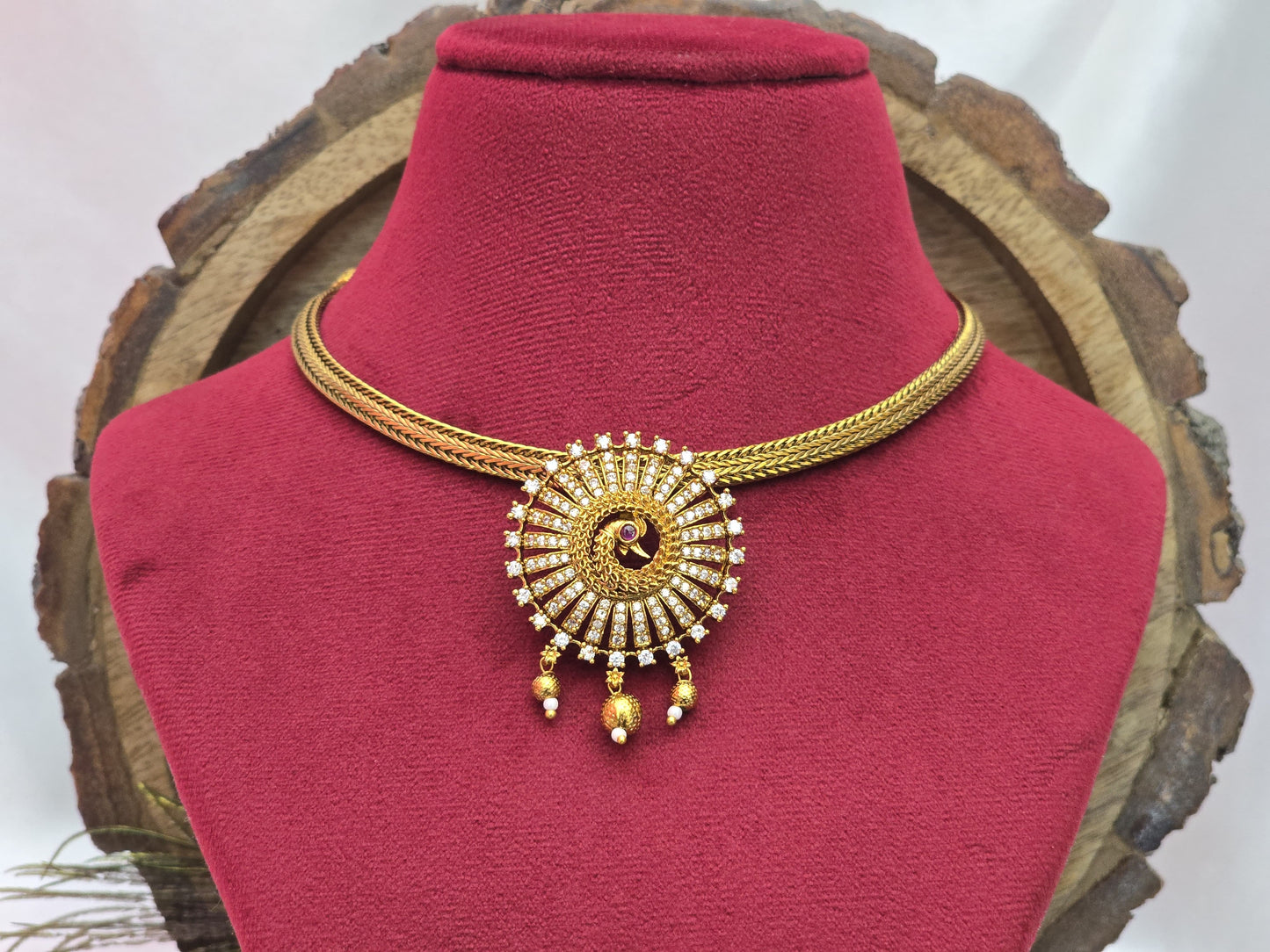 Victorian Peacock Design Necklace-TE1578