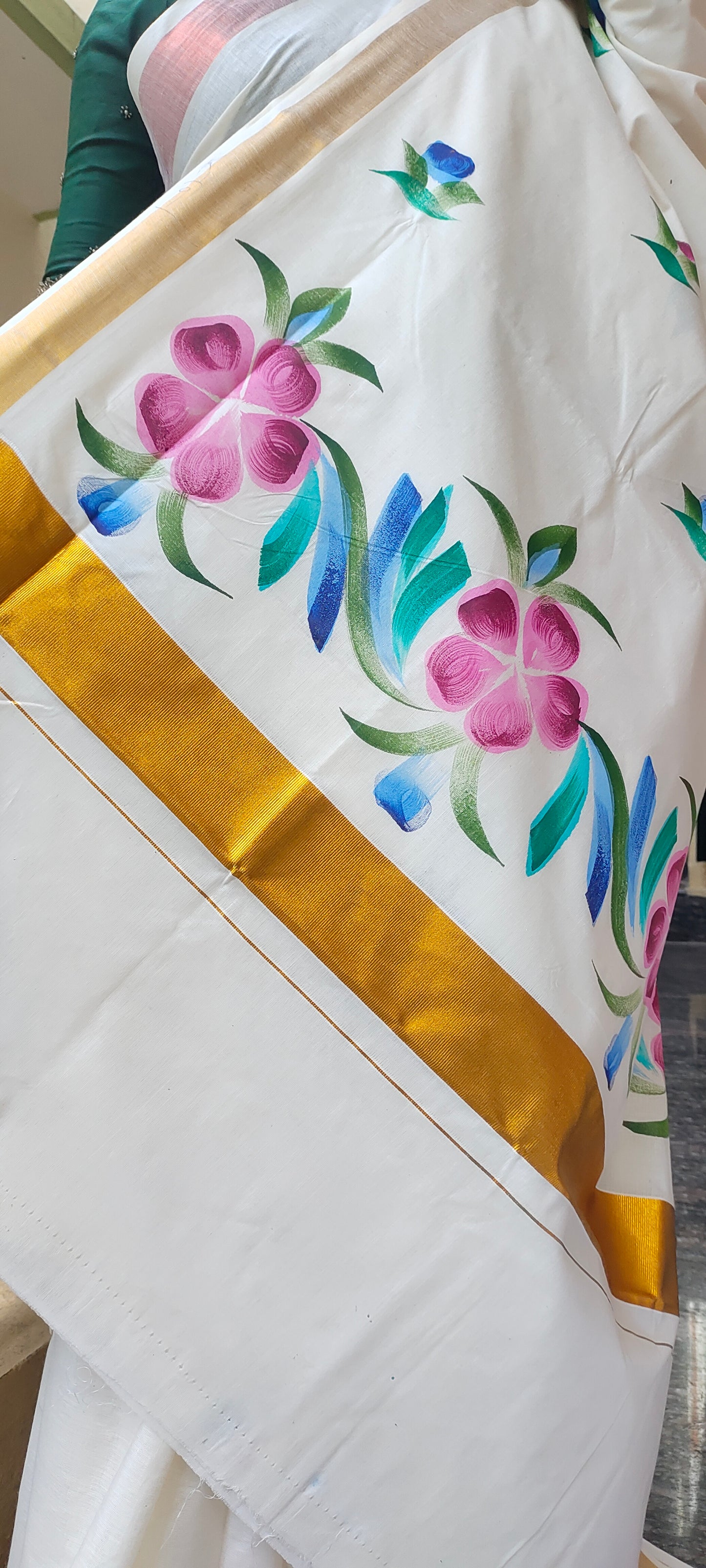 Aruna printed kerala Set Saree