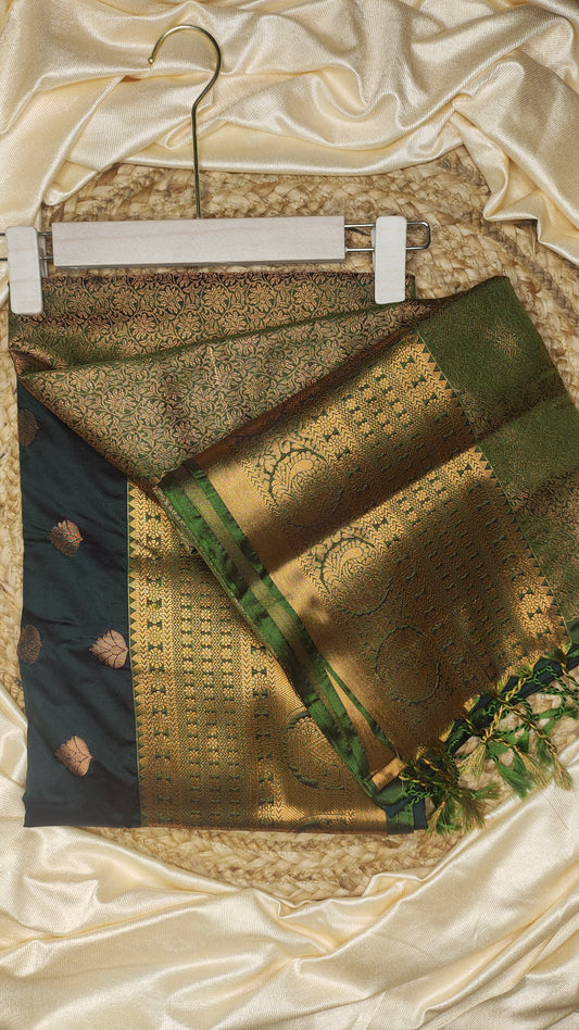 Bottle Green SEMI SILK SAREE