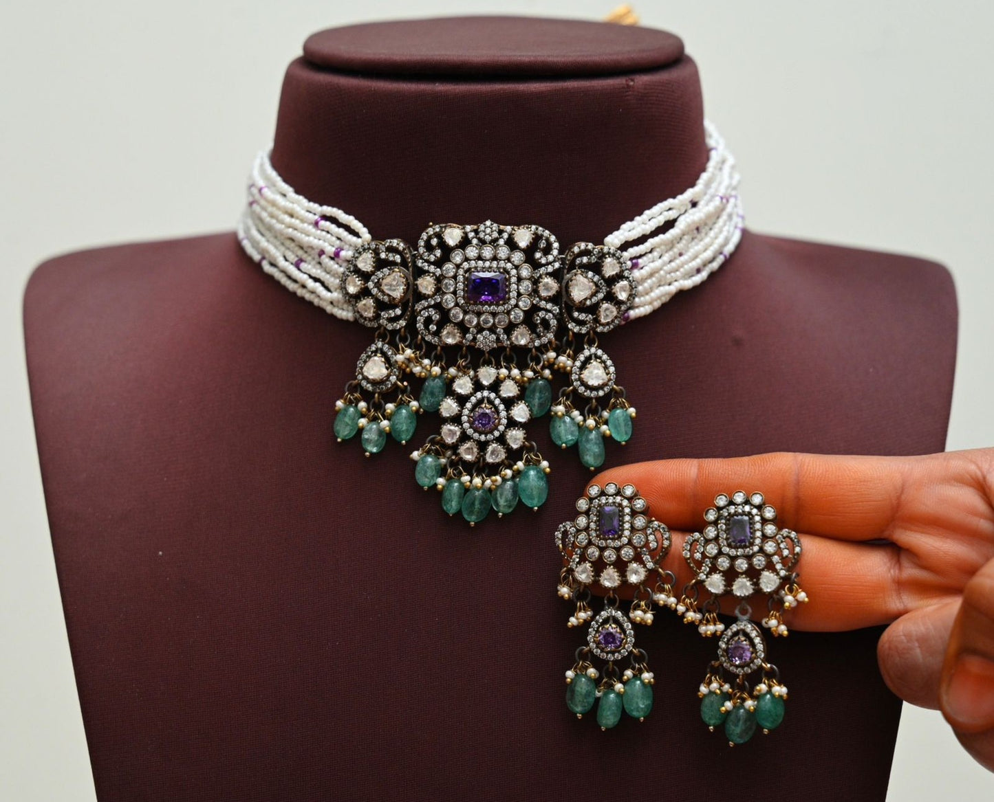 White Beads Choker