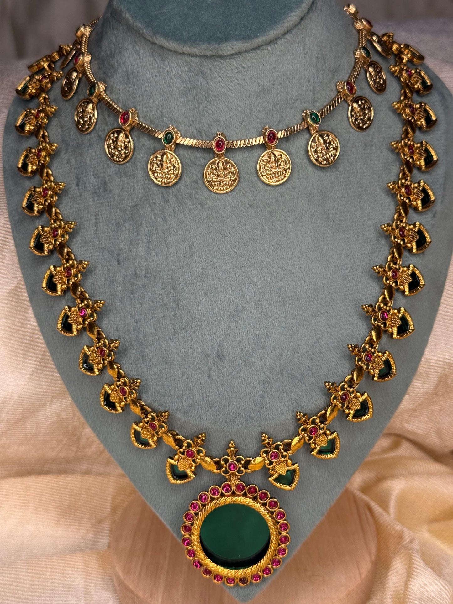 Palakka Kashi Layer Neckset Onam - TE508