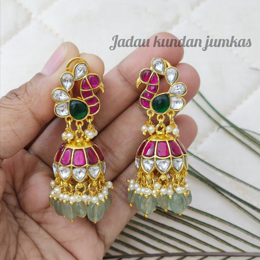 Premium Jadayu Kundan Jumkas