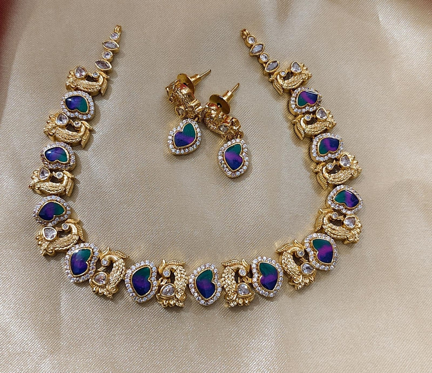 Peacock Diamond Necklace-TE1560