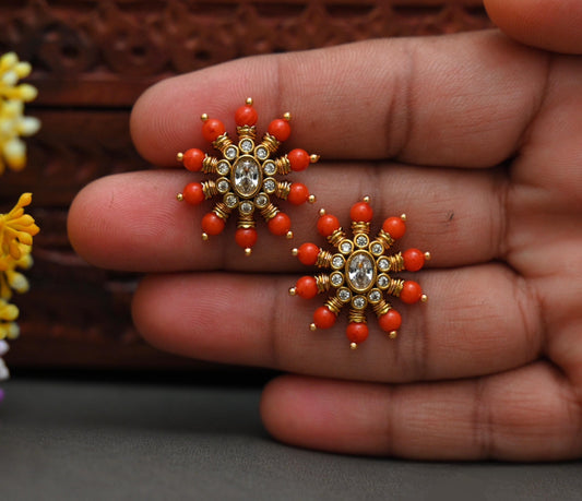 Flower Design Earrings-TE1435