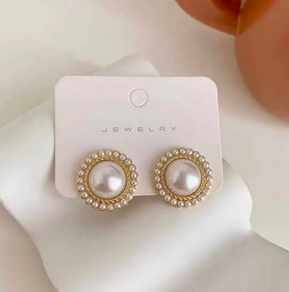 Stunning Pearl Rhinestone Earrings-TE149