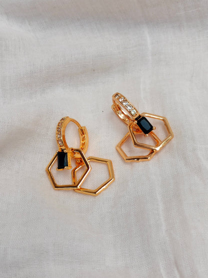 GOLD PLATED AUSTRIAN STONE EARRINGS-TE142