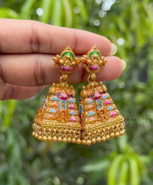 Enamel Gopura Jhumka
