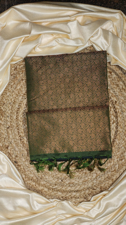 Bottle Green SEMI SILK SAREE