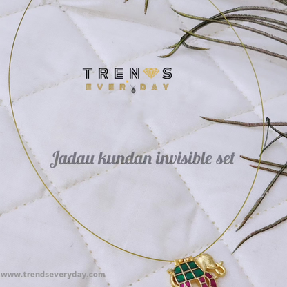 Jadayu Kundan Invisible Necklace