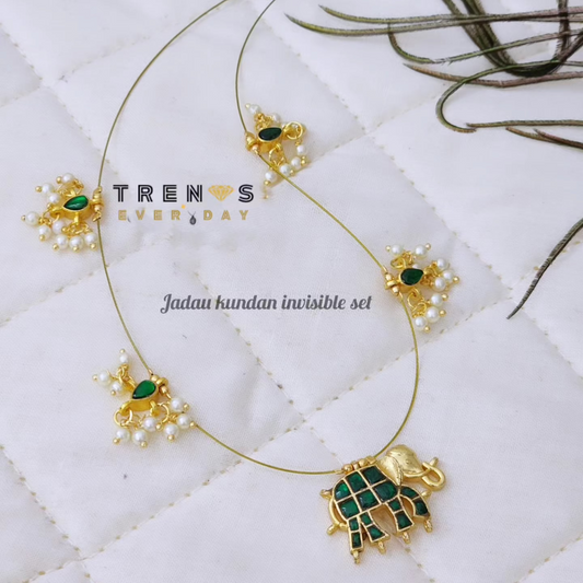 Jadayu Kundan Invisible Necklace