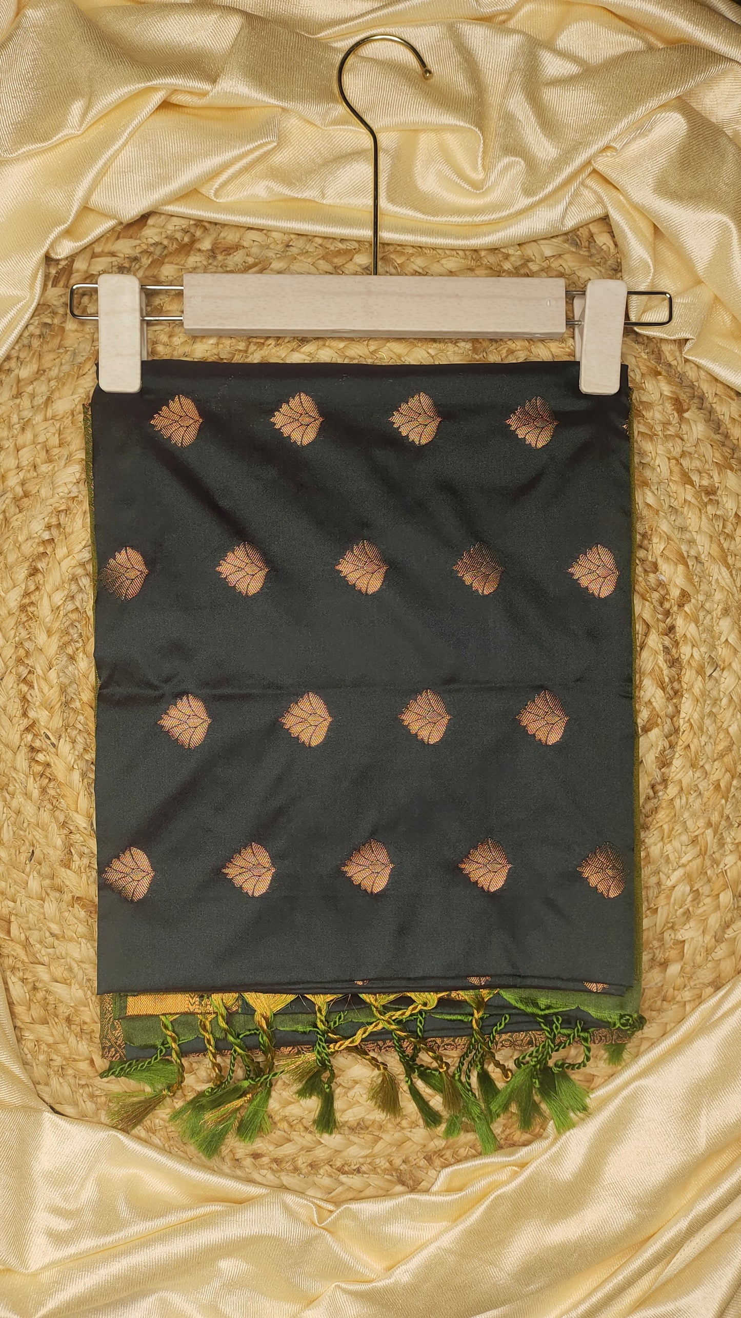 Bottle Green SEMI SILK SAREE