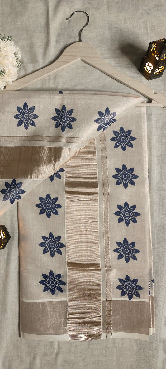 Neelima kerala Set Saree - Tissue saree