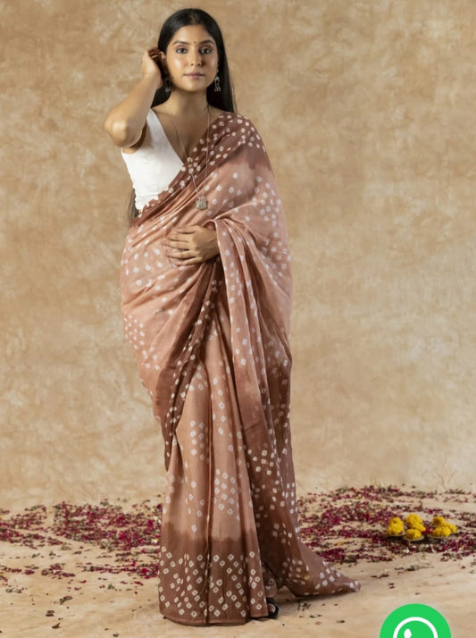 Hand block printed mul cotton saree