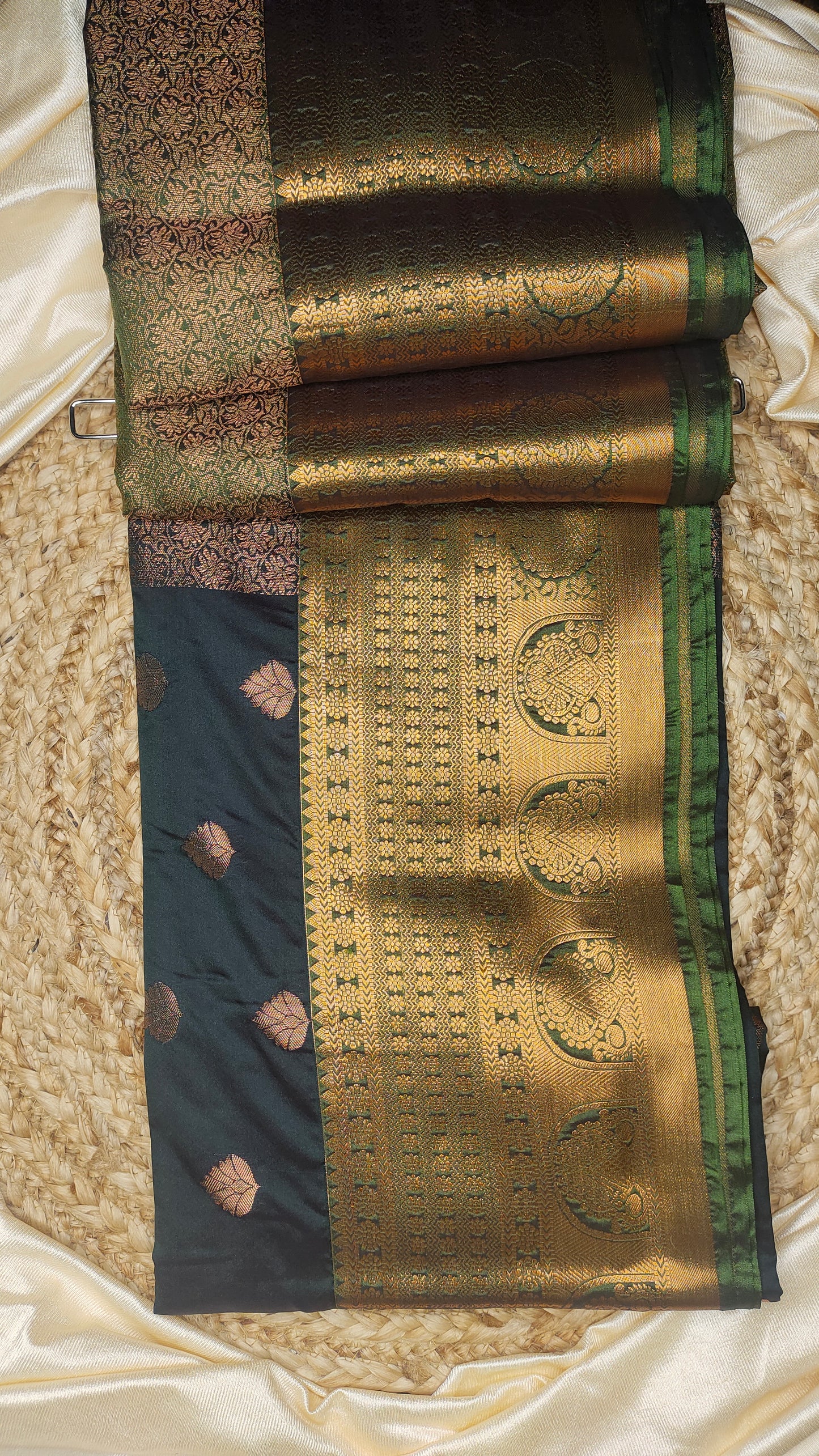 Bottle Green SEMI SILK SAREE