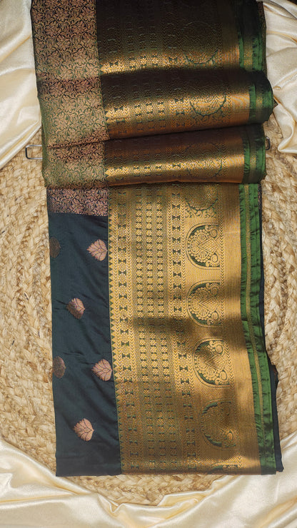 Bottle Green SEMI SILK SAREE