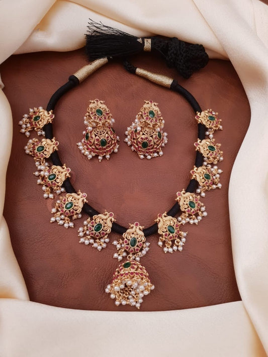 Black Thread Necklace-TE1448