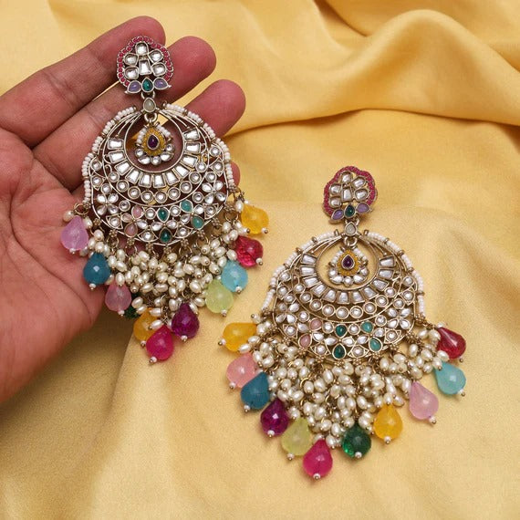 Multicolored Kundan Earrings