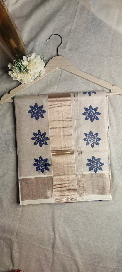 Neelima kerala Set Saree - Tissue saree