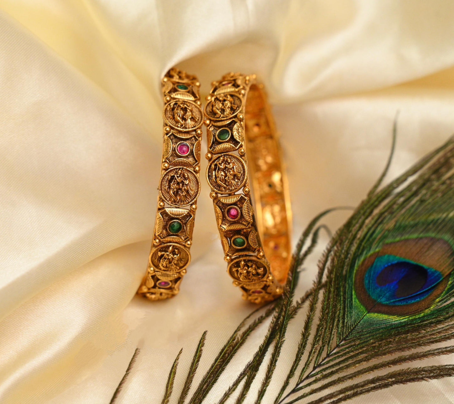 Beautiful Krishna Radha Bangles-TE1500