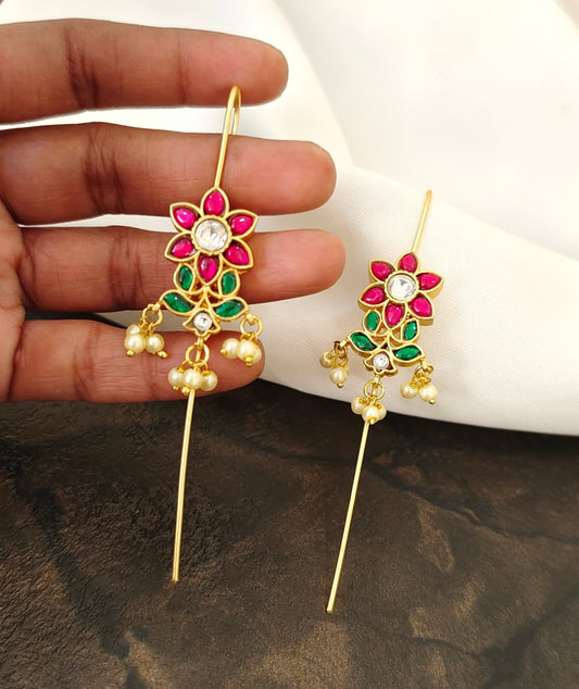 Jadau kundan ear cuffs - earring