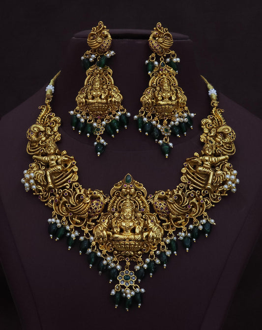 Premium 3D Nakshi bridal necklace