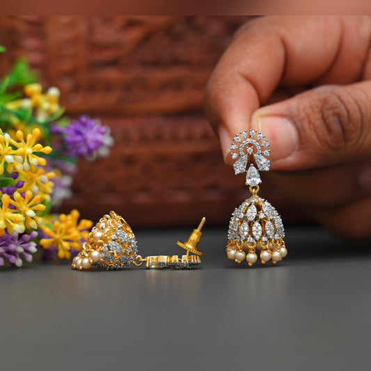 Diamond replica Jhumkas