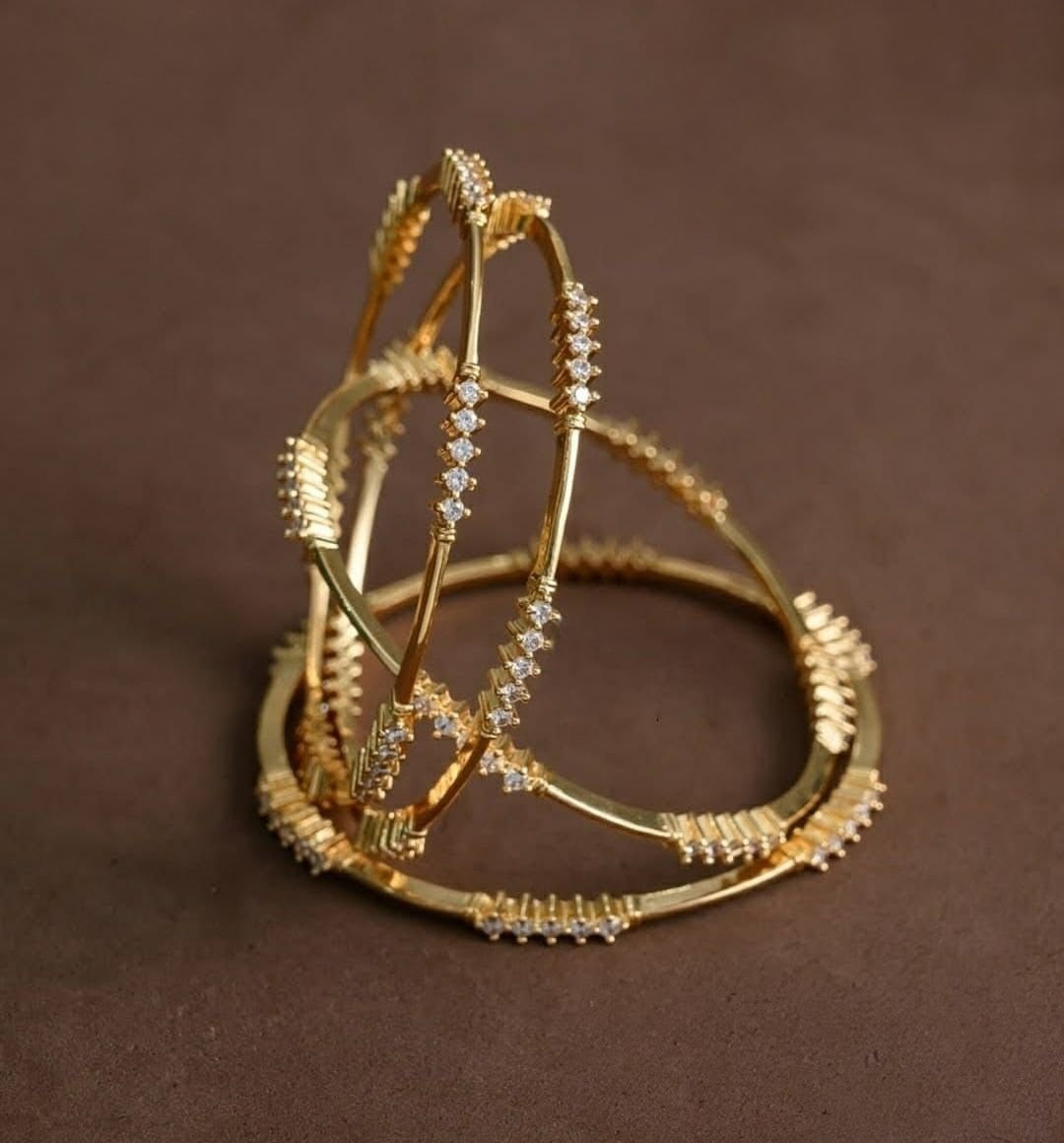 Premium Quality AD Gold Finish Bangles