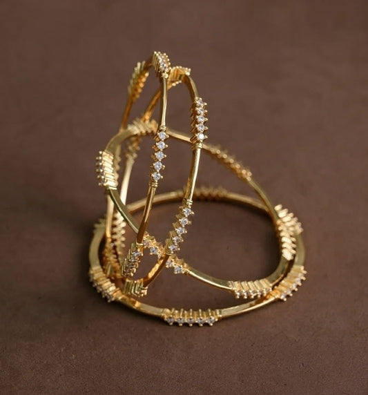 Premium Quality AD Gold Finish Bangles