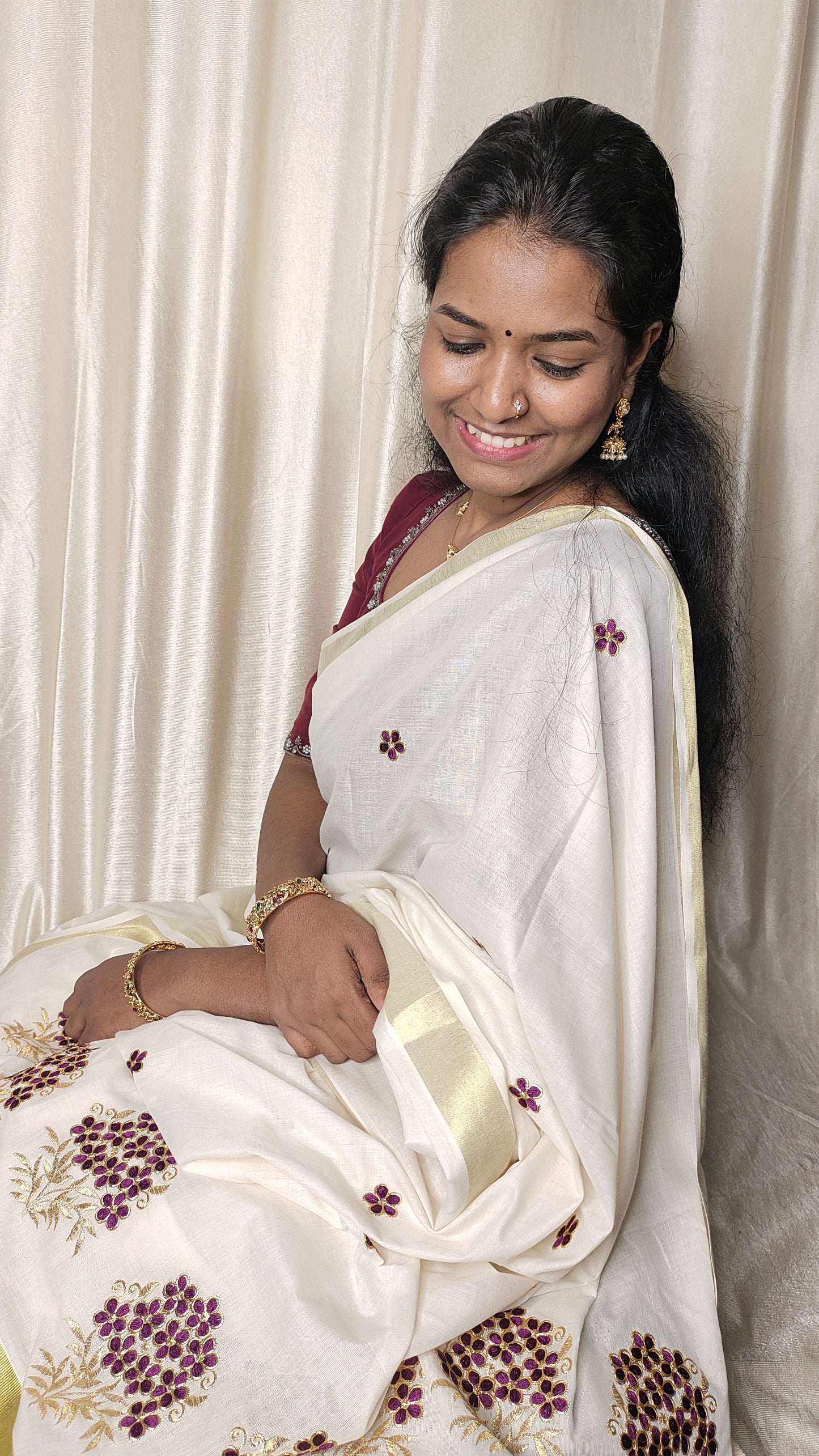 Thechipoo - pure cotton kerala kasavu saree