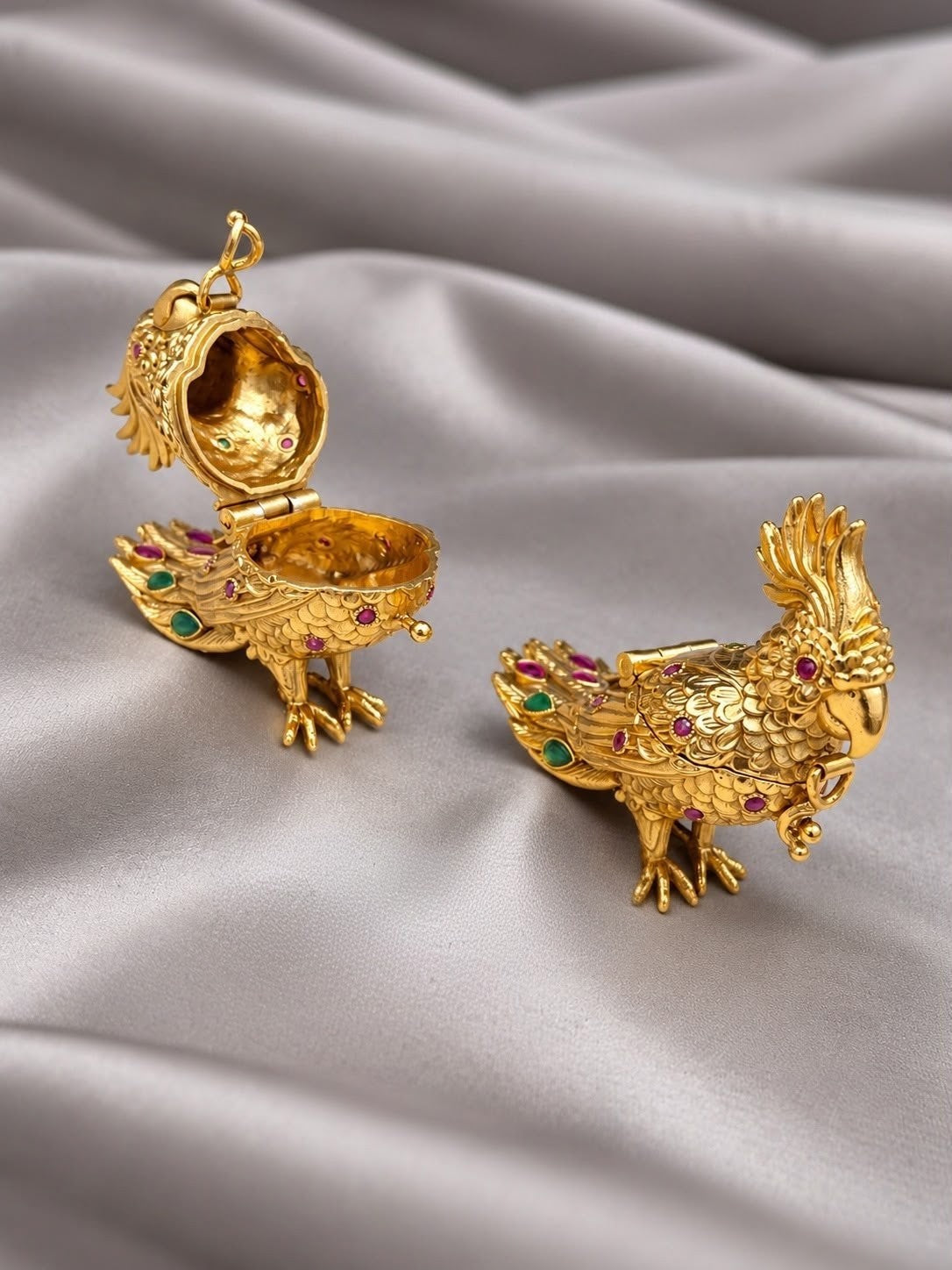 Parrot Model Kemp Stone Kumkum Box
